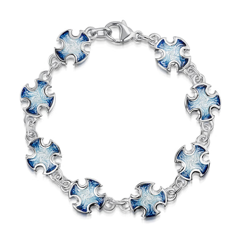 Sinclair Cross 8-link Bracelet in Jarl Blue Enamel by Sheila Fleet Jewellery
