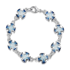 Sinclair Cross 8-link Bracelet in Jarl Blue Enamel by Sheila Fleet Jewellery