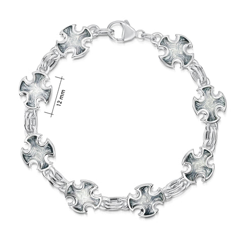 Sinclair Cross 8-link Bracelet in Silver Grey Enamel by Sheila Fleet Jewellery