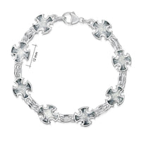 Sinclair Cross 8-link Bracelet in Silver Grey Enamel by Sheila Fleet Jewellery