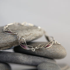 Mill Sands Sterling Silver Bracelet in Lilac Haze Enamel by Sheila Fleet Jewellery