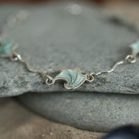 Dragon Wave 4-link Bracelet in Surf Enamel by Sheila Fleet Jewellery