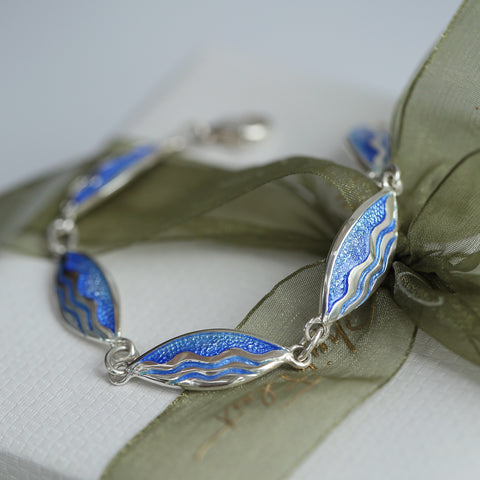 Sands of Time 5-link Bracelet in Glacier Enamel by Sheila Fleet Jewellery