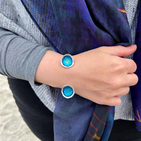 Lunar Dress Bangle in Tropical Enamel by Sheila Fleet Jewellery