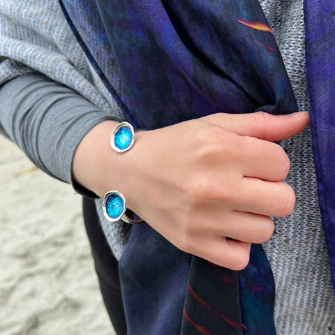 Lunar Dress Bangle in Tropical Enamel by Sheila Fleet Jewellery