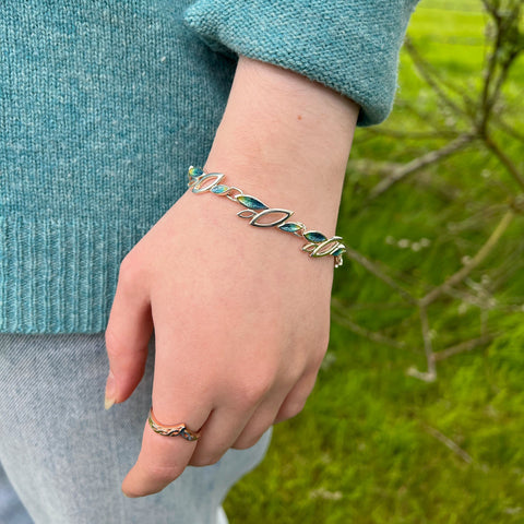 Seasons Sterling Silver Bracelet in Summer Enamel by Sheila Fleet Jewellery