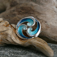 Breckon Enamel Brooch in Sterling Silver by Sheila Fleet Jewellery