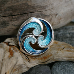 Breckon Enamel Brooch in Sterling Silver by Sheila Fleet Jewellery