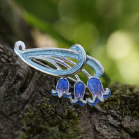 Bluebell Enamel Brooch in Sterling Silver by Sheila Fleet Jewellery
