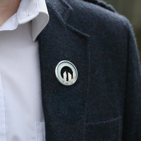 Orkney Spirit Brooch in Blue Grey Enamel by Sheila Fleet Jewellery