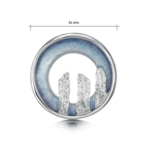 Orkney Spirit Brooch in Blue Grey Enamel by Sheila Fleet Jewellery