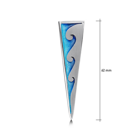New Wave 3-wave Silver Dress Brooch in Pentland Enamel by Sheila Fleet Jewellery
