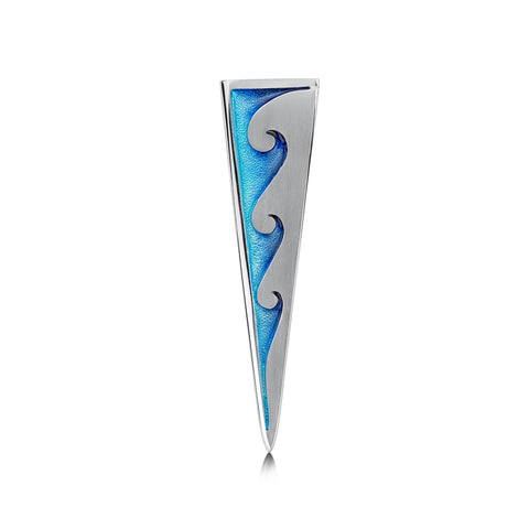New Wave 3-wave Silver Dress Brooch in Pentland Enamel by Sheila Fleet Jewellery