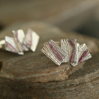 Flagstone Cufflinks in Champagne Enamel by Sheila Fleet Jewellery