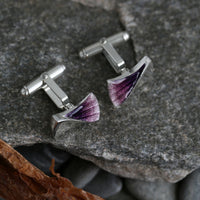 Symphony Cufflinks in Amethyst Enamel by Sheila Fleet Jewellery