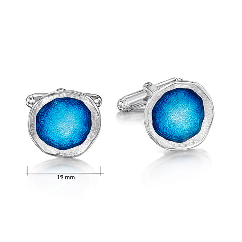 Lunar Enamel Cufflinks in Tropical Enamel by Sheila Fleet Jewellery