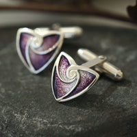 Turning Tides Cufflinks in Amethyst Enamel by Sheila Fleet Jewellery