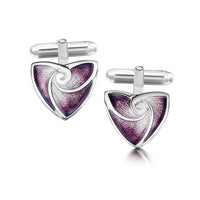 Turning Tides Cufflinks in Amethyst Enamel by Sheila Fleet Jewellery