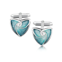 Turning Tides Cufflinks in Storm Enamel by Sheila Fleet Jewellery