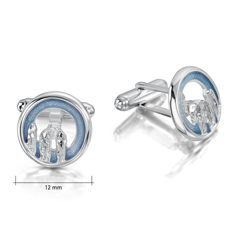 Orkney Spirit Cufflinks in Blue Grey Enamel by Sheila Fleet Jewellery