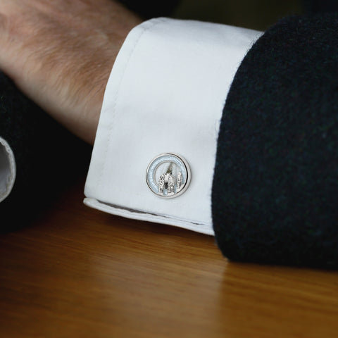 Orkney Spirit Cufflinks in Dew Enamel by Sheila Fleet Jewellery