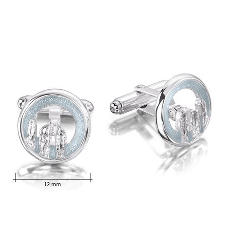 Orkney Spirit Cufflinks in Dew Enamel by Sheila Fleet Jewellery