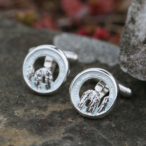 Orkney Spirit Cufflinks in Dew Enamel by Sheila Fleet Jewellery