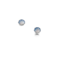 Scallop Petite Stud Earrings in Scallop Blue Enamel by Sheila Fleet Jewellery
