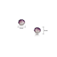 Scallop Petite Stud Earrings in Scallop Pink Enamel by Sheila Fleet Jewellery
