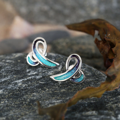 Scapa Flow Enamel Petite Stud Earrings in Sterling Silver by Sheila Fleet Jewellery