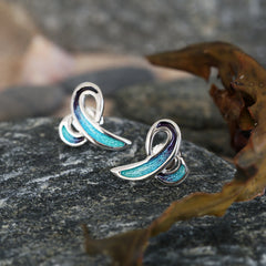 Scapa Flow Enamel Petite Stud Earrings in Sterling Silver by Sheila Fleet Jewellery