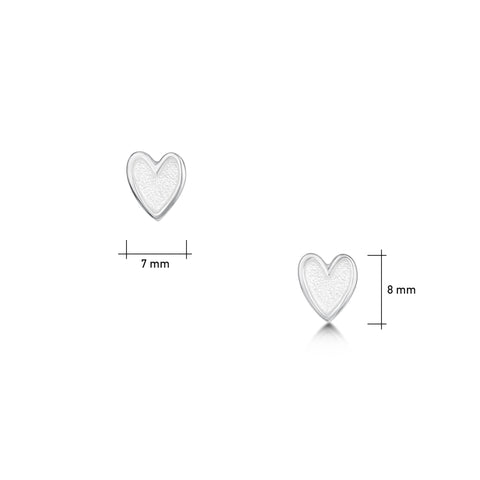 Secret Hearts Stud Earrings in Crystal Enamel by Sheila Fleet Jewellery