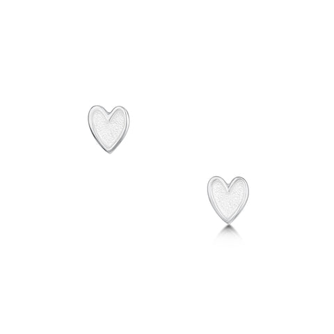 Secret Hearts Stud Earrings in Crystal Enamel by Sheila Fleet Jewellery