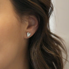 Secret Hearts Stud Earrings in Frost Enamel by Sheila Fleet Jewellery