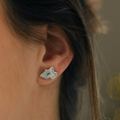 Rock Pool Petite Sterling Silver Stud Earrings in Ice Enamel by Sheila Fleet Jewellery