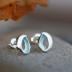 Sea & Surf Petite Stud Earrings in Ice Enamel by Sheila Fleet Jewellery