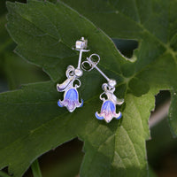 Bluebell Small Enamel Drop Earrings in Sterling Silver by Sheila Fleet Jewellery