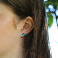 Lunar Bright Petite Stud Earrings in Tropical Enamel