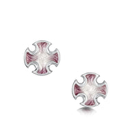 Sinclair Cross Stud Earrings in Champagne Enamel by Sheila Fleet Jewellery