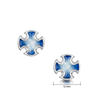 Sinclair Cross Stud Earrings in Jarl Blue Enamel by Sheila Fleet Jewellery