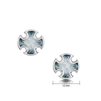 Sinclair Cross Stud Earrings in Silver Grey Enamel by Sheila Fleet Jewellery