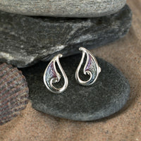 Mill Sands Enamel Petite Stud Earrings in Sterling Silver by Sheila Fleet Jewellery