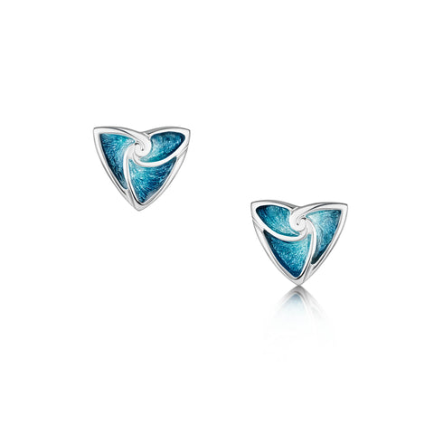 Turning Tides Small Stud Earrings in Storm Enamel by Sheila Fleet Jewellery