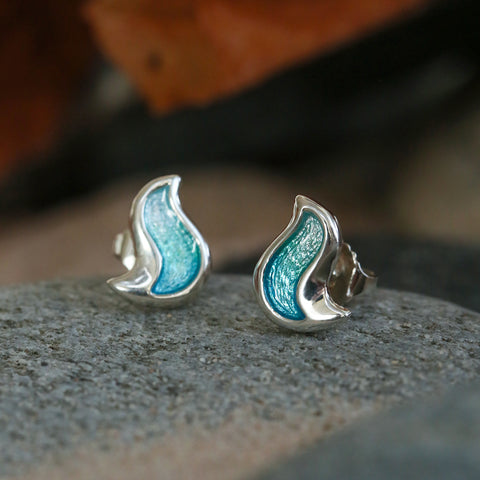 River Ripples Petite Stud Earrings in Shallows Enamel by Sheila Fleet Jewellery