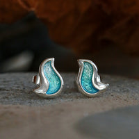 River Ripples Petite Stud Earrings in Shallows Enamel by Sheila Fleet Jewellery