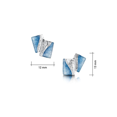 Flagstone Small Stud Earrings in Slate Enamel by Sheila Fleet Jewellery