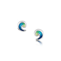 North Sea Wave Small Stud Earrings in Meadow Enamel by Sheila Fleet Jewellery