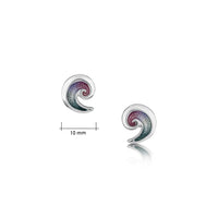 North Sea Wave Small Stud Earrings in Mill Sands Enamel by Sheila Fleet Jewellery