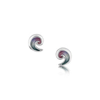 North Sea Wave Small Stud Earrings in Mill Sands Enamel by Sheila Fleet Jewellery