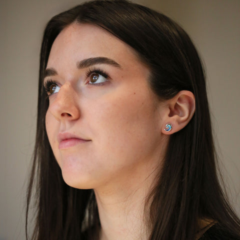 Breckon Small Stud Earrings in Sterling Silver by Sheila Fleet Jewellery